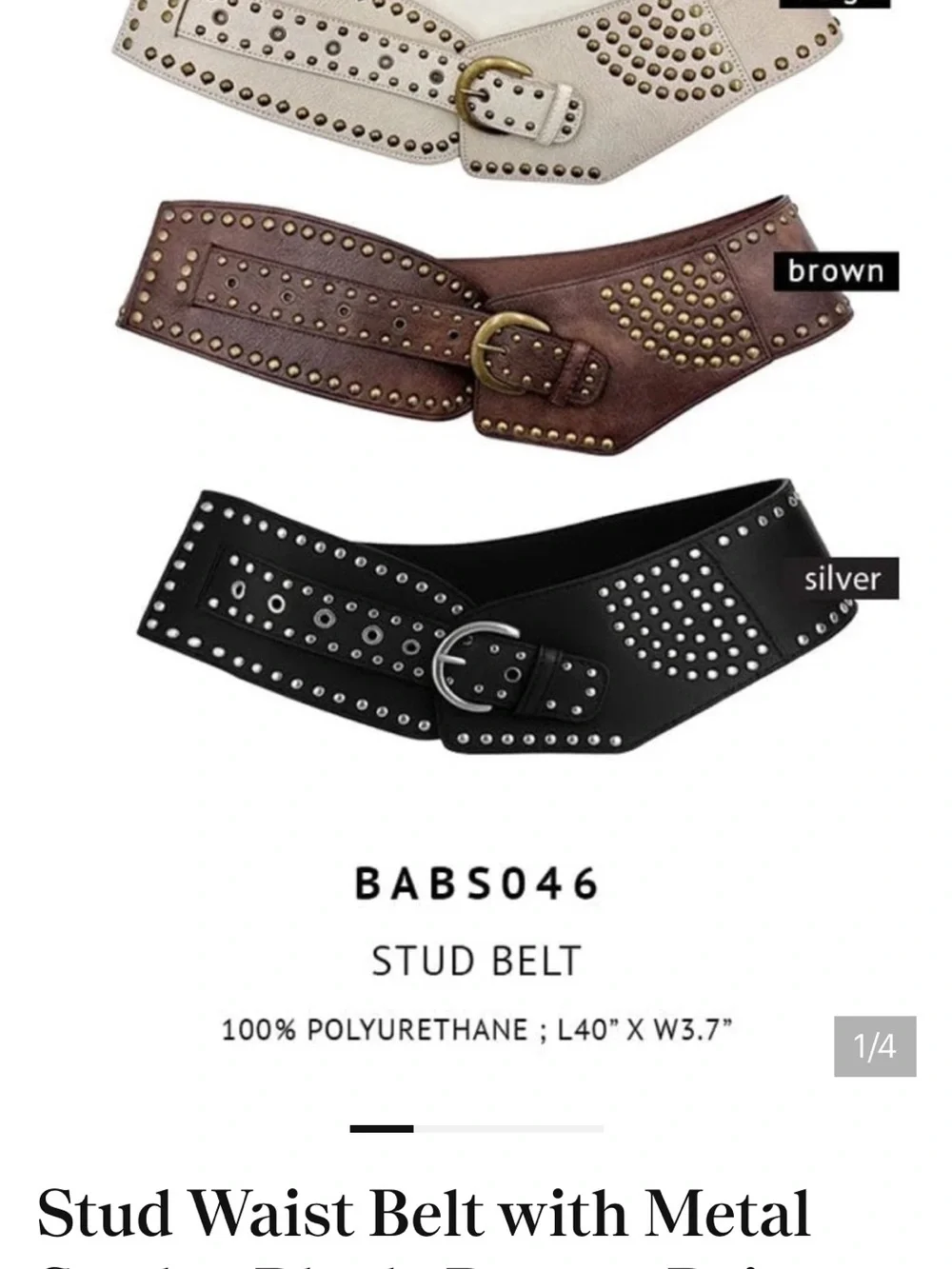 Studded Black Waist Belt - Fashionable Women's Accessory